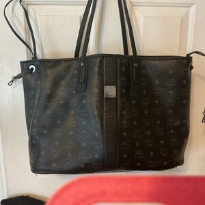 MCM large black reversible tote